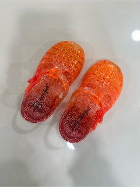 Kids Glitter Jelly Clogs - Orange Ombré